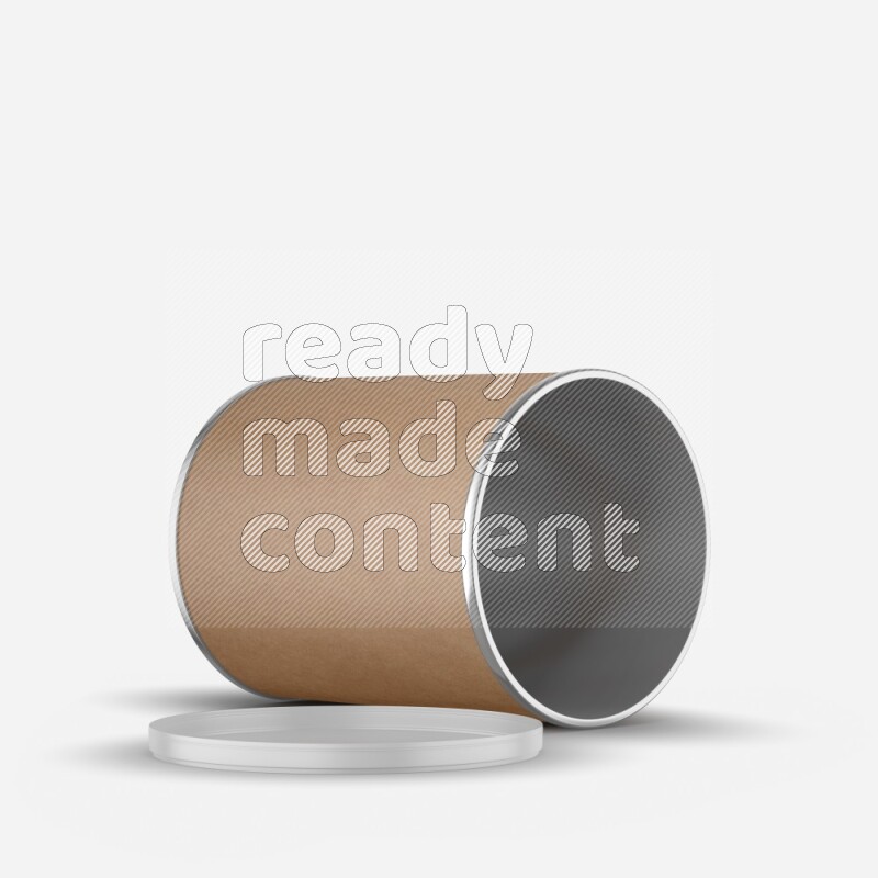Small kraft paper tube mockup with plastic cap isolated on white background 3d rendering
