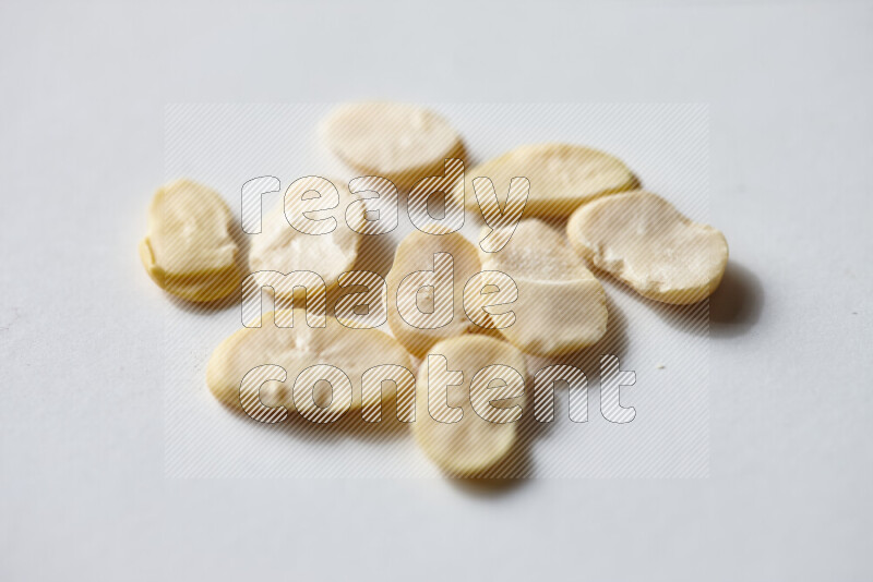 Crushed beans on white background