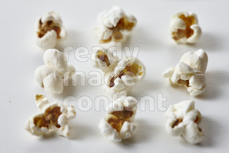 Popcorn snacks on white background