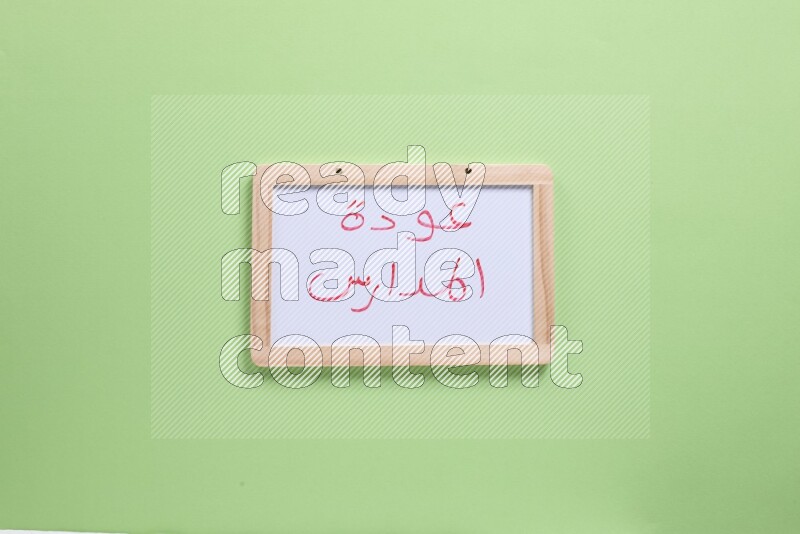 A whiteboard on green background