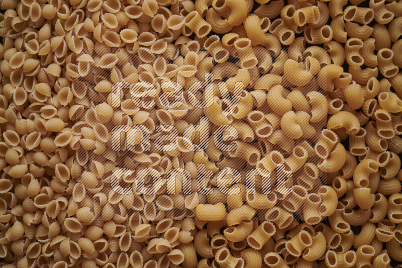 2 types of pasta filling the frame