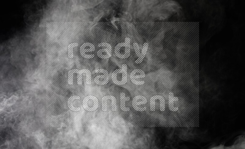 irregular white smoke on black background.