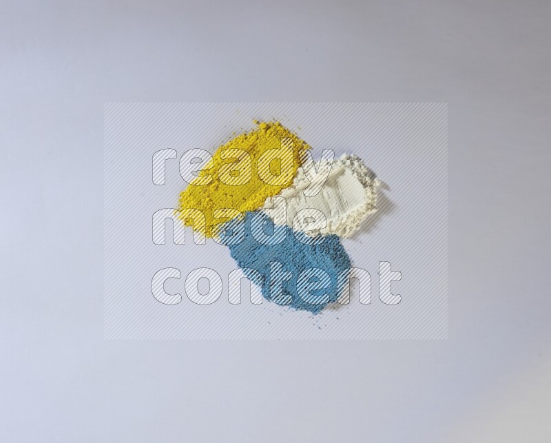 Multicolored powder strokes on white background