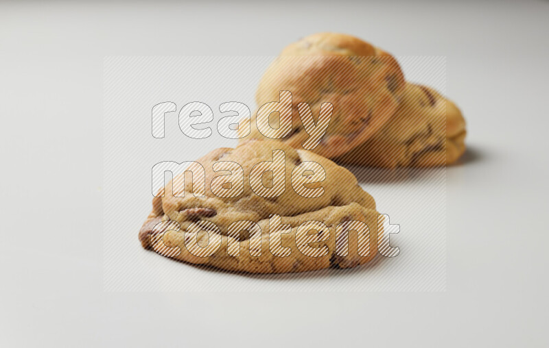 chocolate chip cookies on a white background