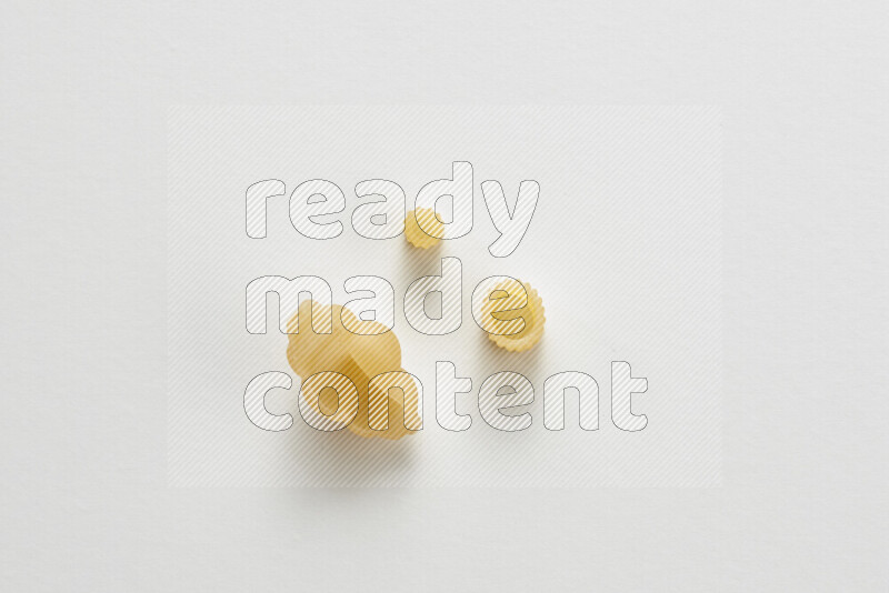 Different pasta types on white background
