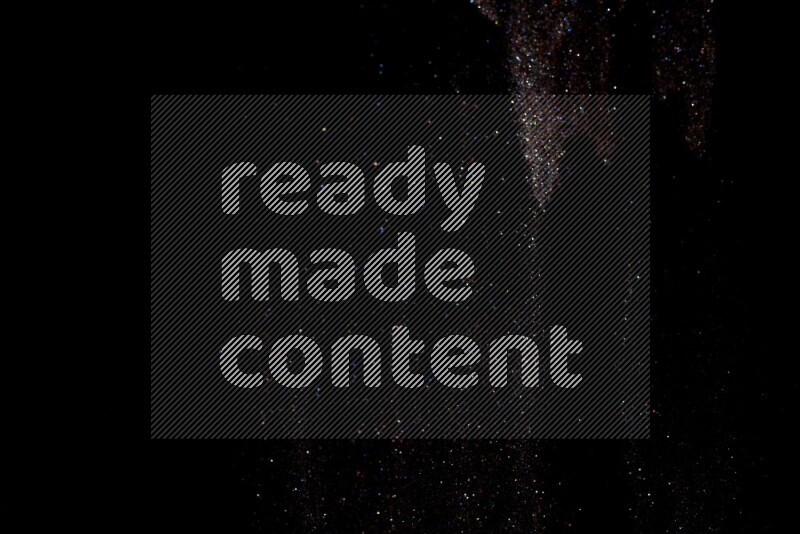 Multicolored glitter powder isolated on black background