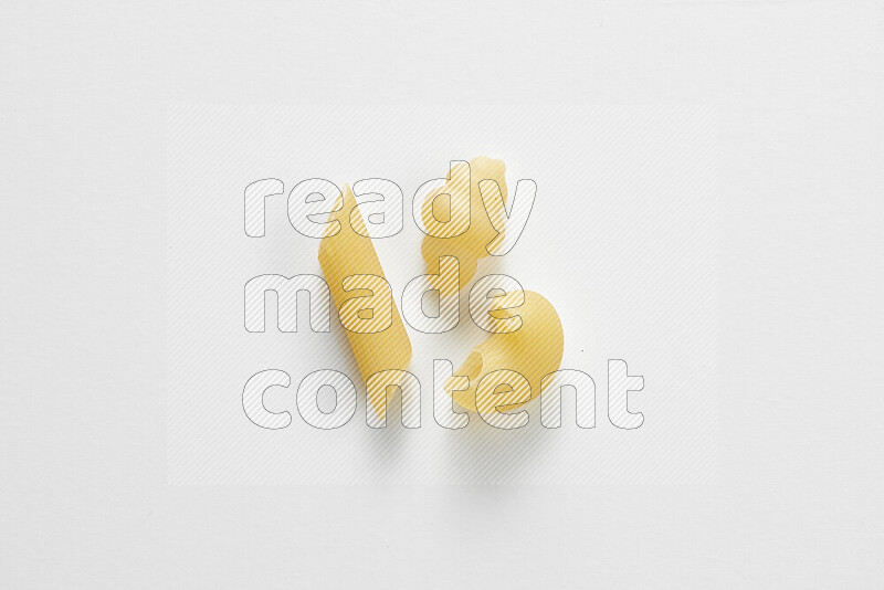 Different pasta types on white background