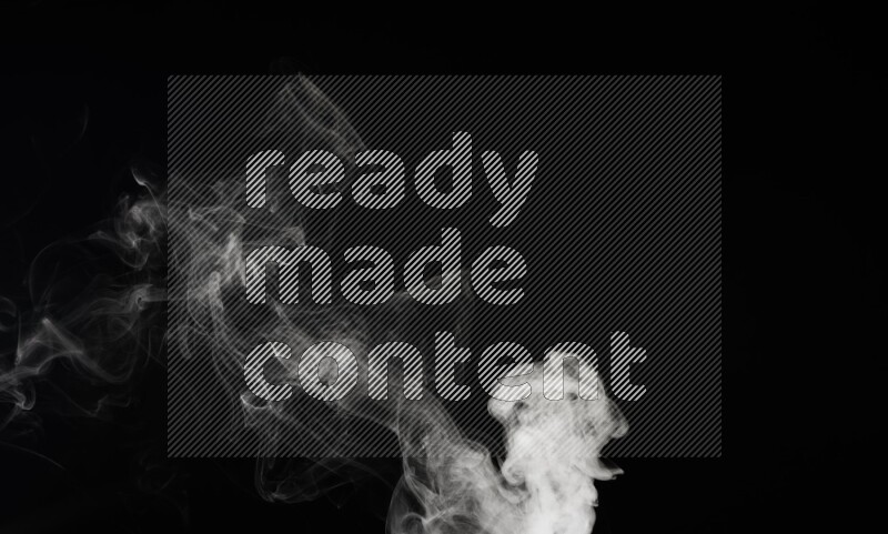 irregular white smoke on black background.