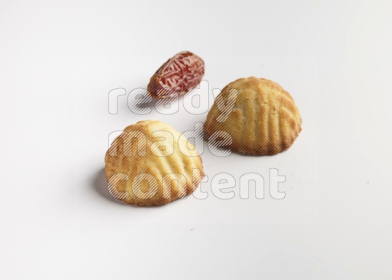 Two Pieces of Maamoul direct on white background