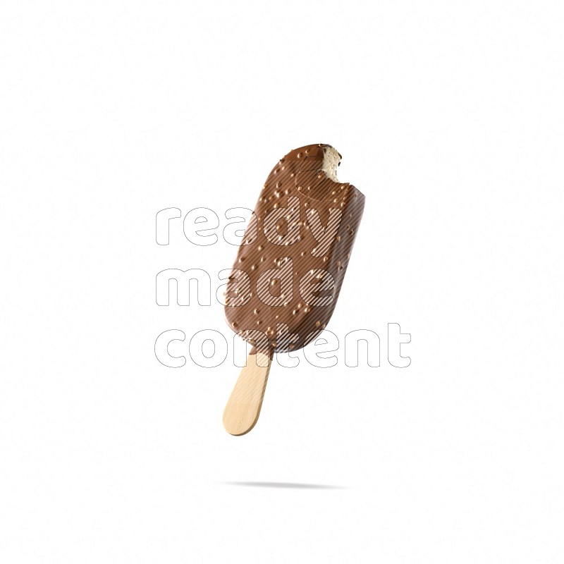 Chocolate ice cream stick mockup isolated on white background 3d rendering