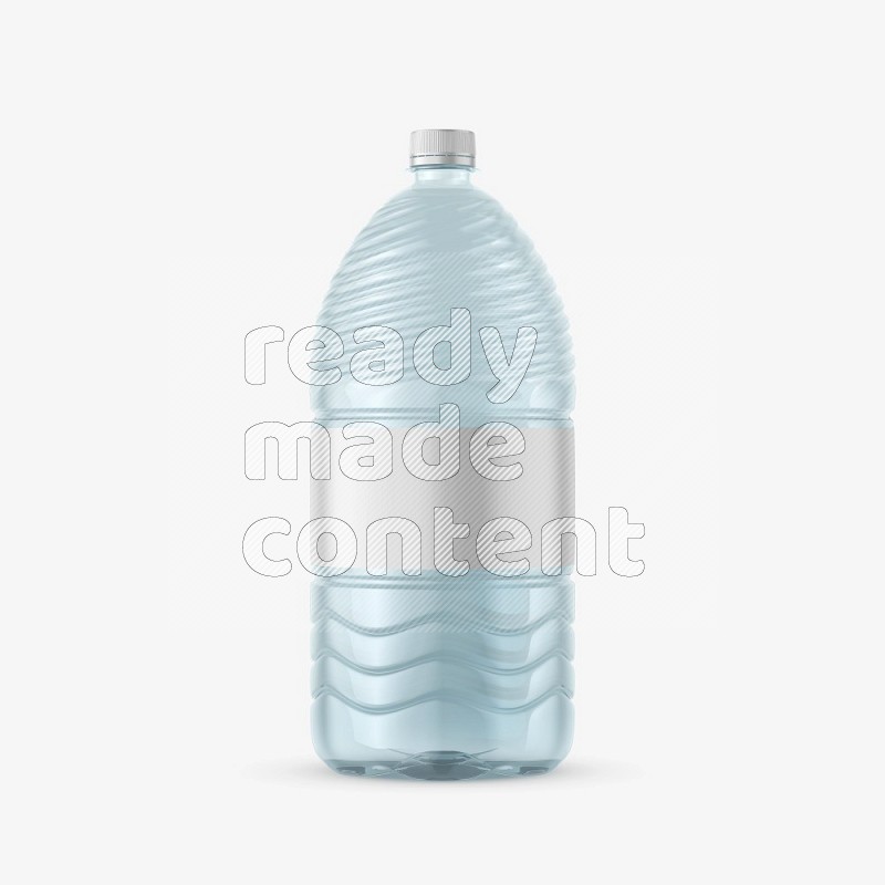 Big plastic water bottle mockup with a label isolated on white background 3d rendering
