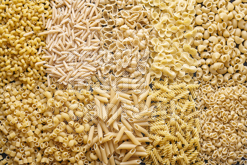 10 types of pasta filling the frame