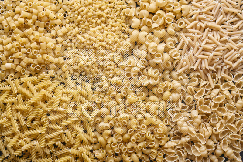 7 types of pasta filling the frame