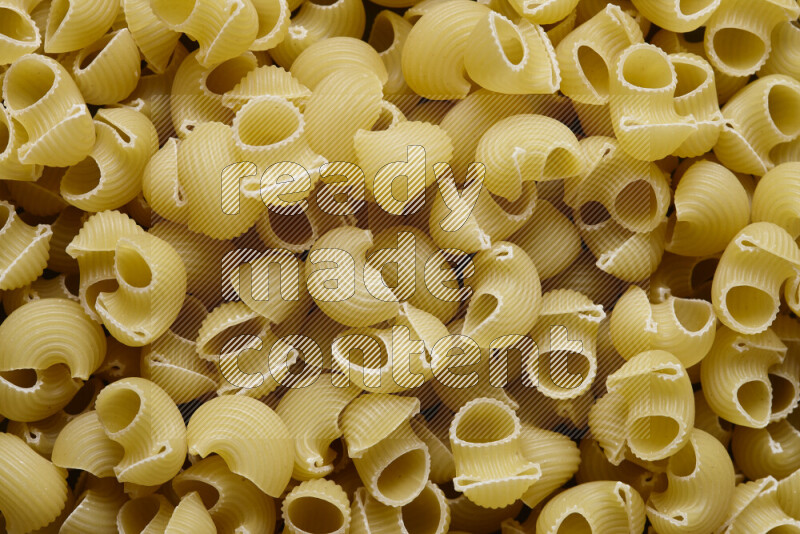 Pipe pasta on grey background