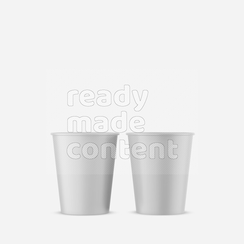 Set of glossy plastic cup mockup isolated on white background 3d rendering
