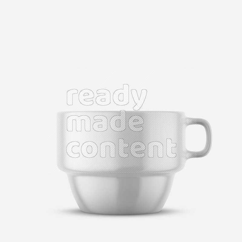 Ceramic glossy mug mockup isolated on white background 3d rendering