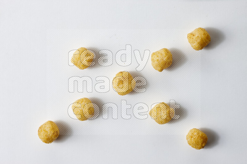 Puffs snacks on white background
