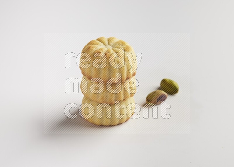 Three Pieces of Maamoul direct on white background