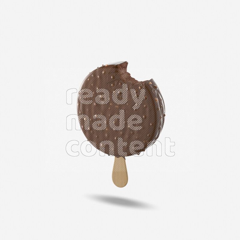Chocolate ice cream stick mockup isolated on white background 3d rendering