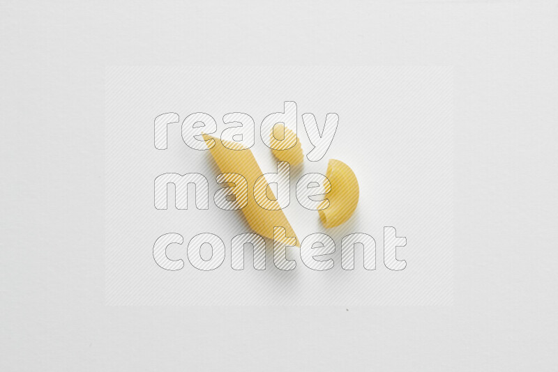 Different pasta types on white background