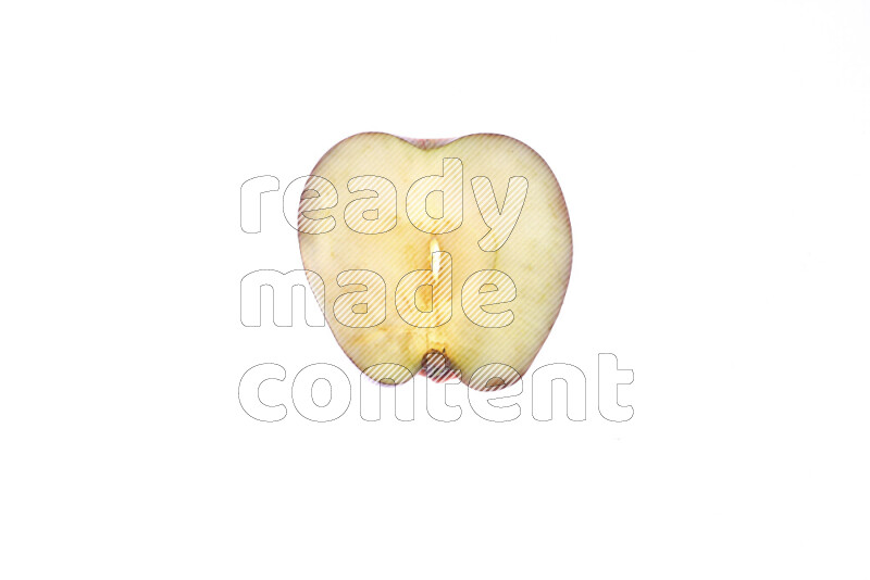 Apple slices on illuminated white background