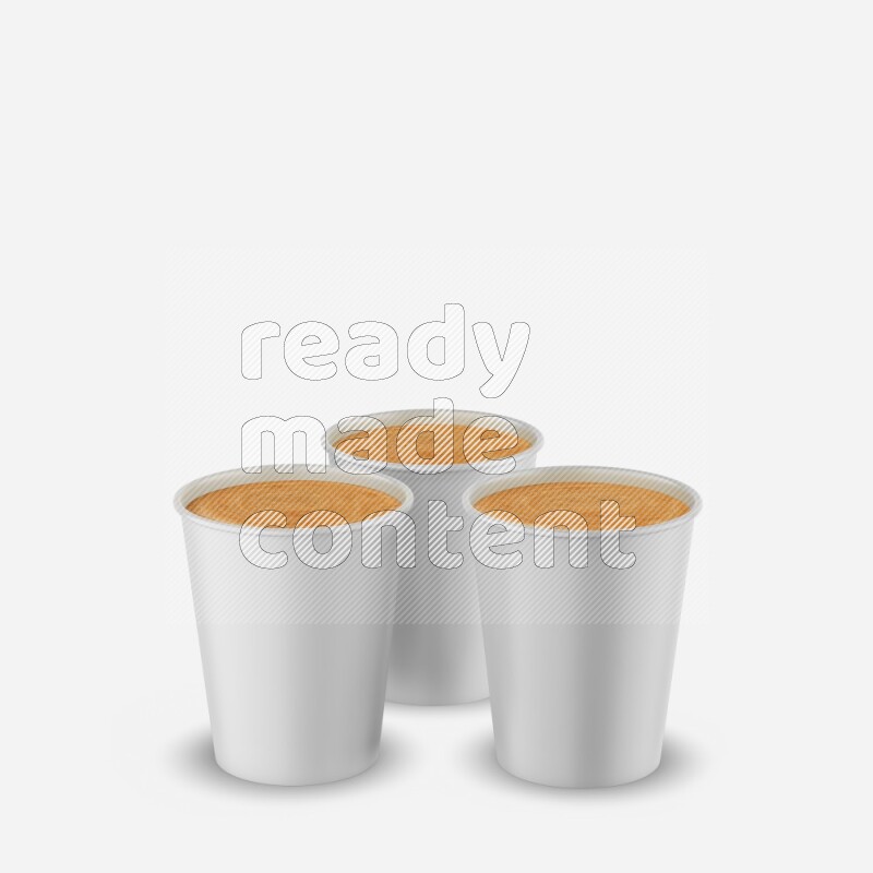 Set of glossy plastic cup mockup isolated on white background 3d rendering