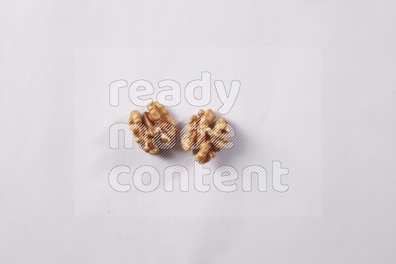 Walnuts on white background