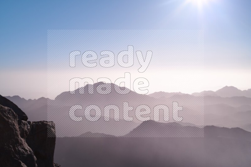 Sunrise view on mountain summit