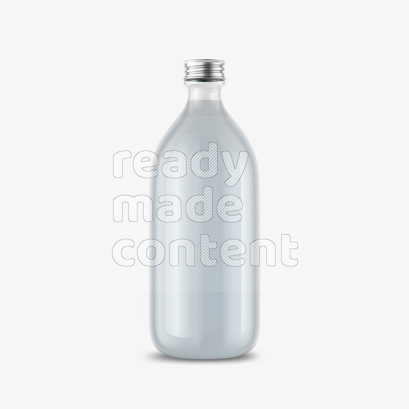 Plastic bottle mockup with a metal cap and no label isolated on white background 3d rendering