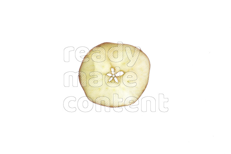 Apple slices on illuminated white background