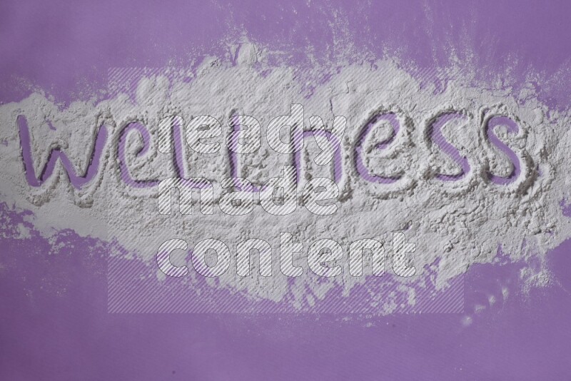 A word written with powder on purple background