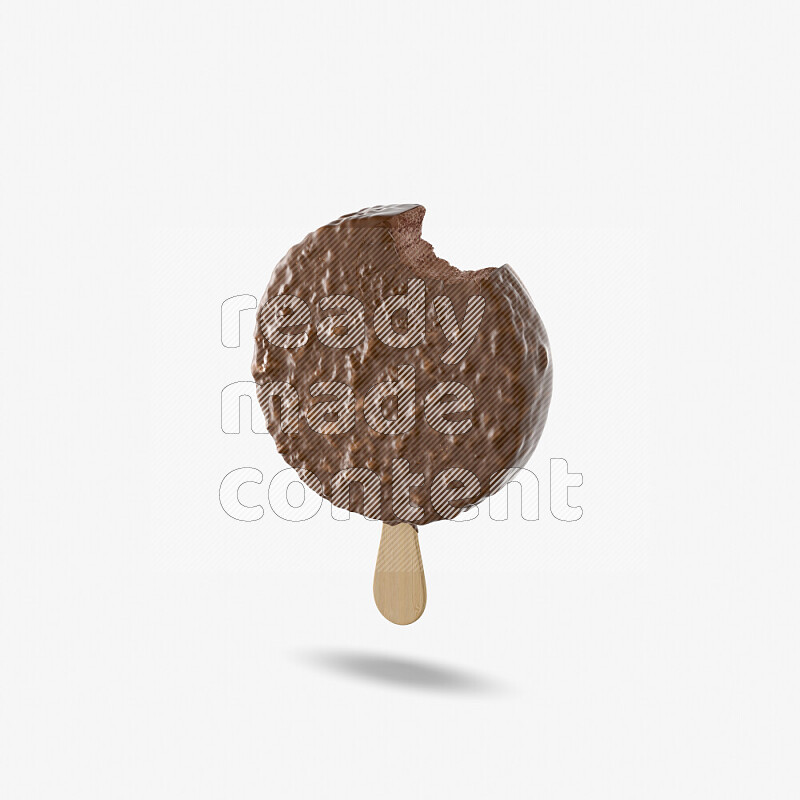 Chocolate ice cream stick mockup isolated on white background 3d rendering