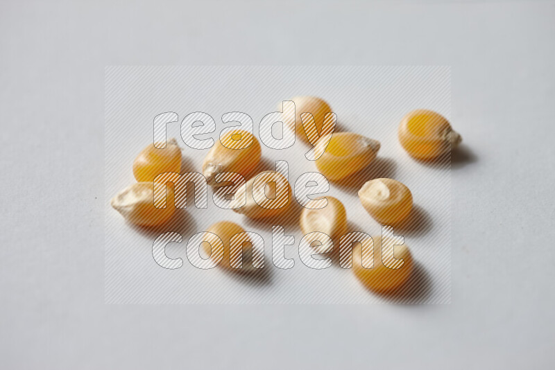 Dry Corn Kernels on white background