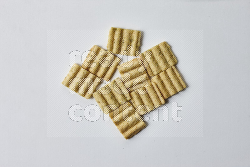 Crackers snacks on white background