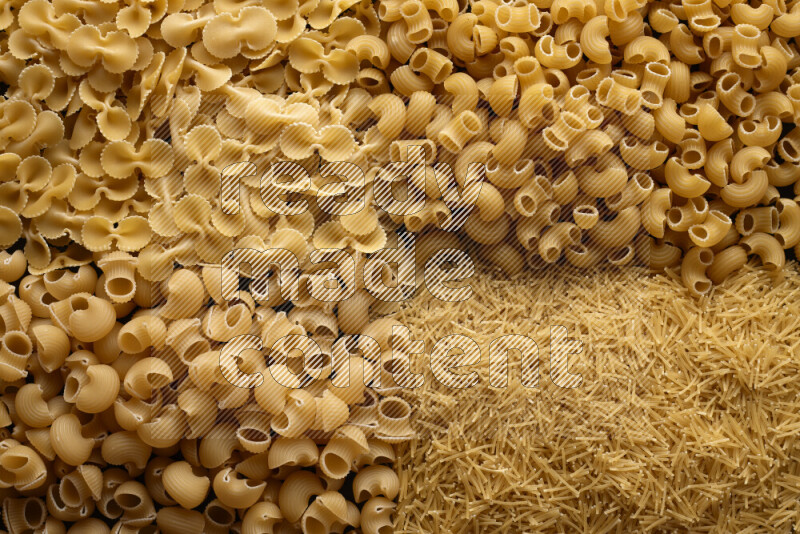 4 types of pasta filling the frame