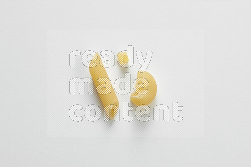 Different pasta types on white background
