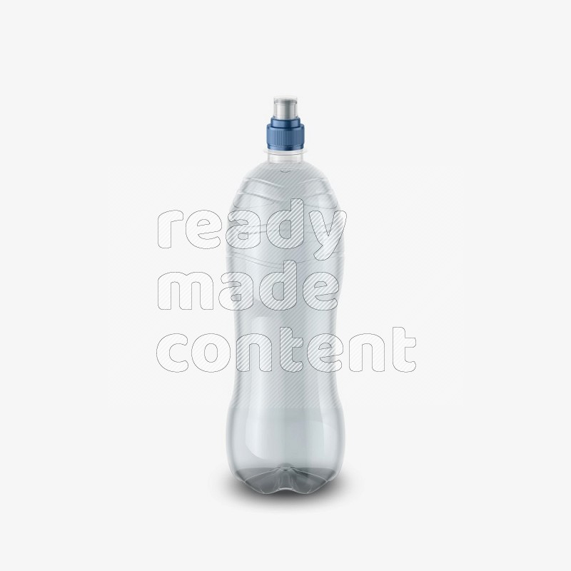 Plastic bottle mockup with push pull cap and no label isolated on white background 3d rendering