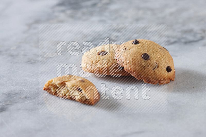 Cookies on grey marble background