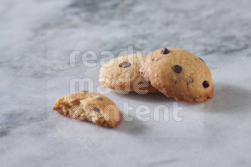 Cookies on grey marble background