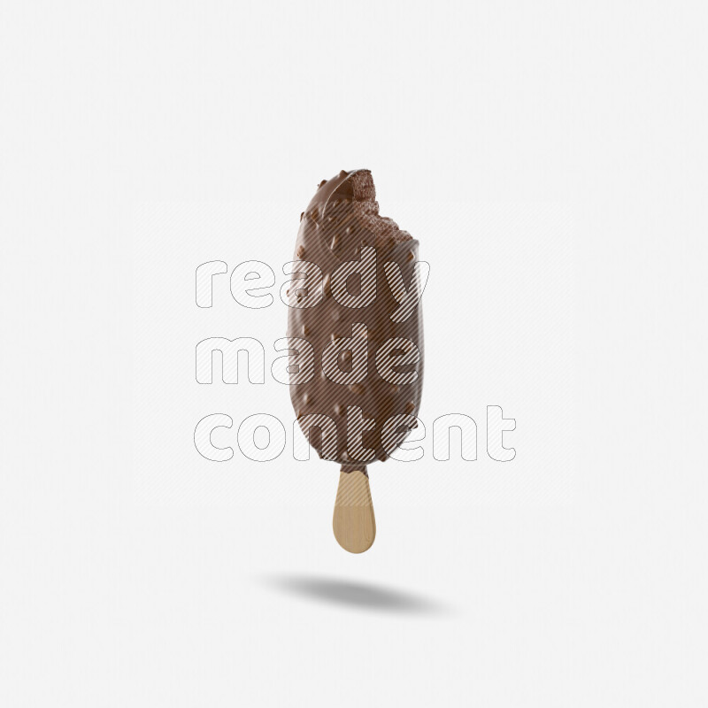 Chocolate ice cream stick mockup isolated on white background 3d rendering