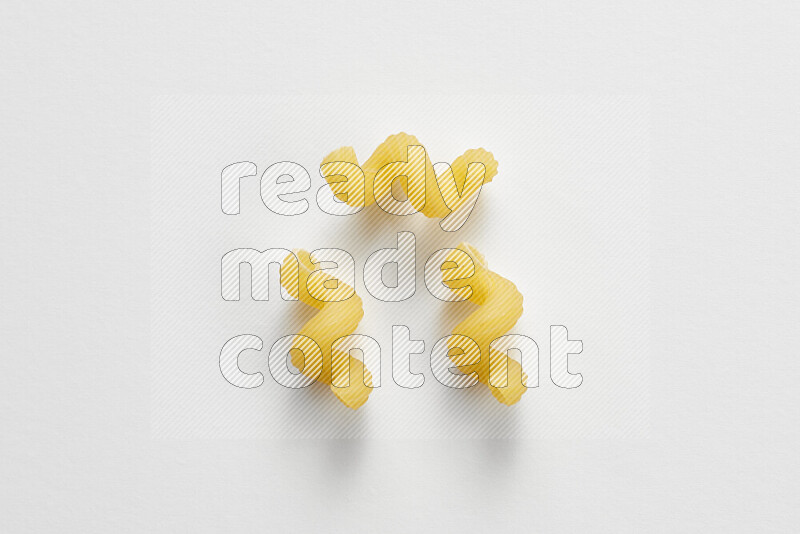 Twist pasta on white background