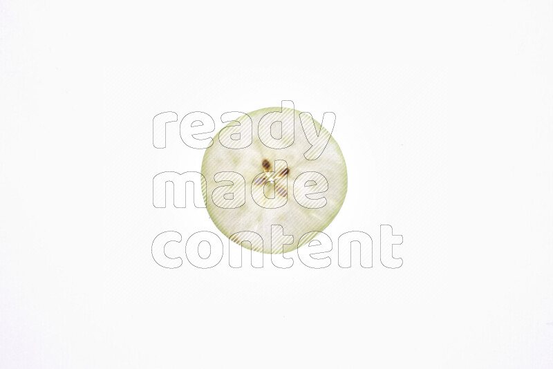 Apple slices on illuminated white background