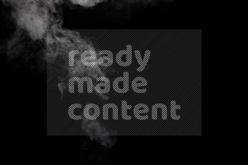 irregular white smoke on black background.