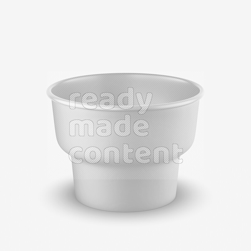 Empty white rough ice cream paper cup mockup isolated on white background 3d rendering