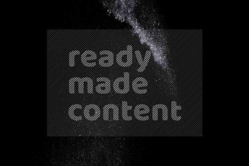 Silver glitter powder isolated on black background