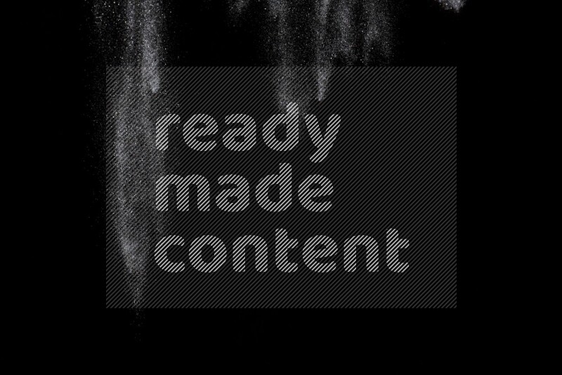 Silver glitter powder isolated on black background