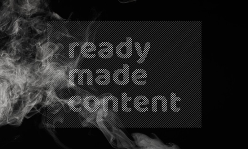 irregular white smoke on black background.