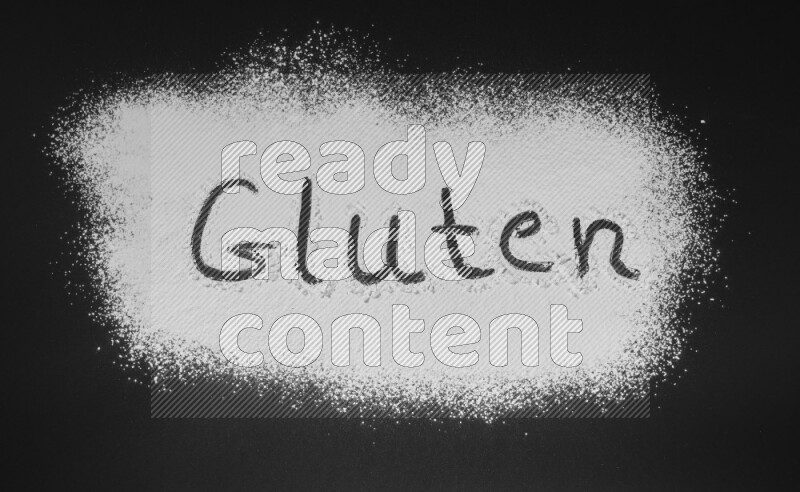 A word written with powder on black background