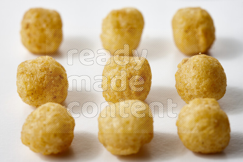 Puffs snacks on white background