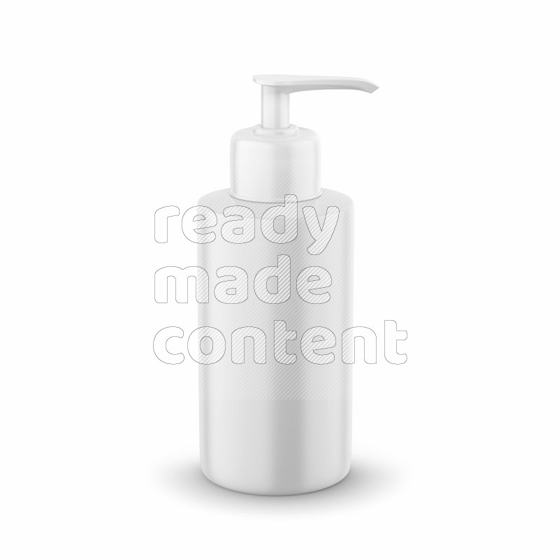 Plastic cosmetic bottle with lotion pump mockup isolated on white background 3d rendering